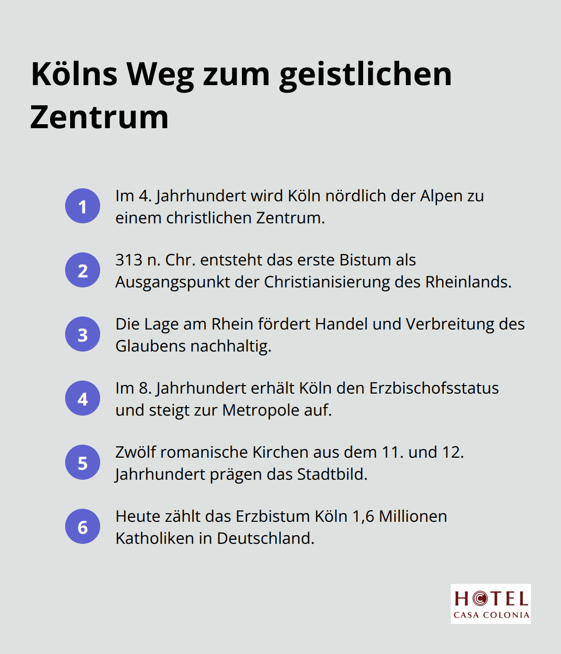 Überblick über die historischen Meilensteine Kölns zur kirchlichen Metropole - kultur kirche köln